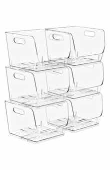 6-Pack Stackable Open Front Bins