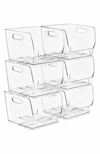 6-Pack Stackable Open Front Bins