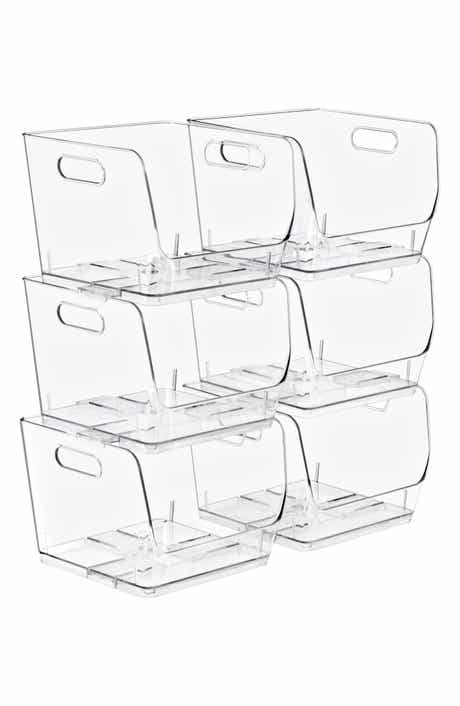 6-Pack Stackable Open Front Bins