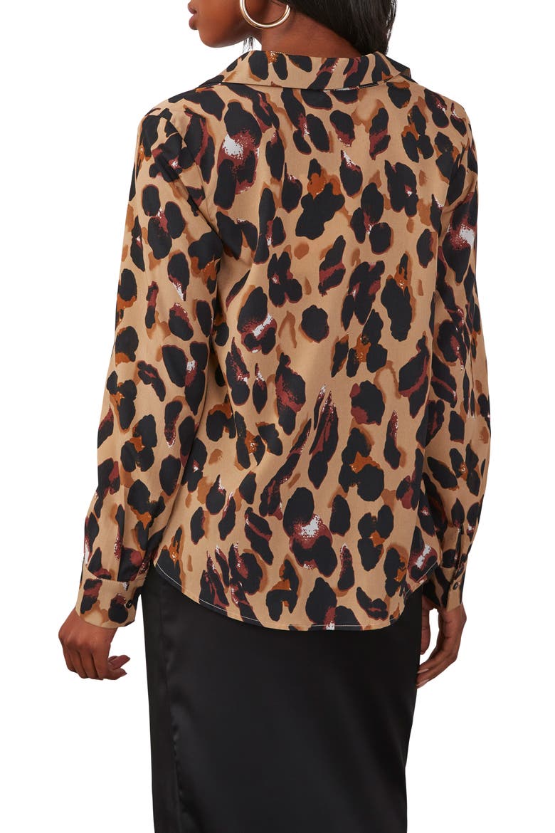 Ball of Joy Leopard Print Button-Up Shirt, Alternate, color, LEOPARD