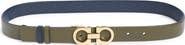 FERRAGAMO Double Gancio Reversible Leather Belt