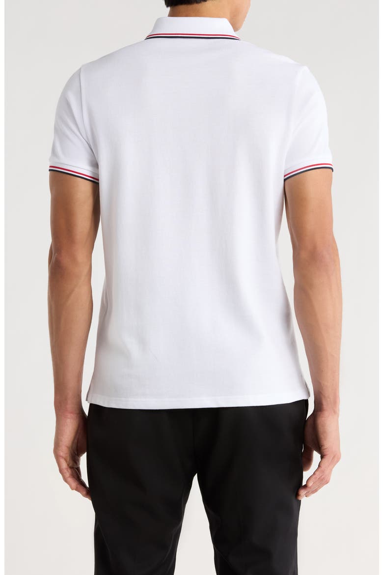 Tipped Cotton Piqué Polo, Alternate, color, WHITE