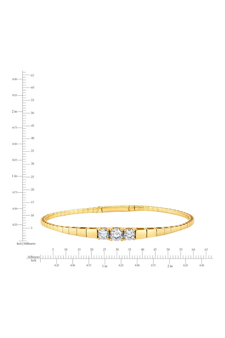 Pure Flex Graduated Cubic Zirconia Bracelet, Alternate, color, 18KT YELLOW GOLD / CLEAR STONE