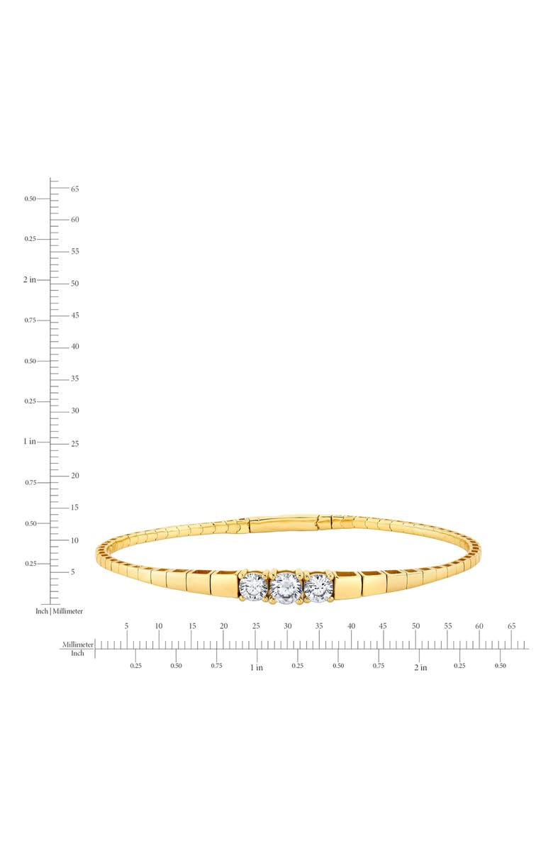 Crislu Pure Flex Graduated Cubic Zirconia Bracelet, Alternate, color, 18Kt Yellow Gold / Clear Stone