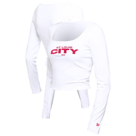 Women's 5th & Ocean by New Era  White St. Louis City SC Leisure Cropped Long Sleeve T-Shirt