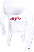 5TH AND OCEAN BY NEW ERA Women's 5th & Ocean by New Era White St. Louis City SC Leisure Cropped Long Sleeve T-Shirt