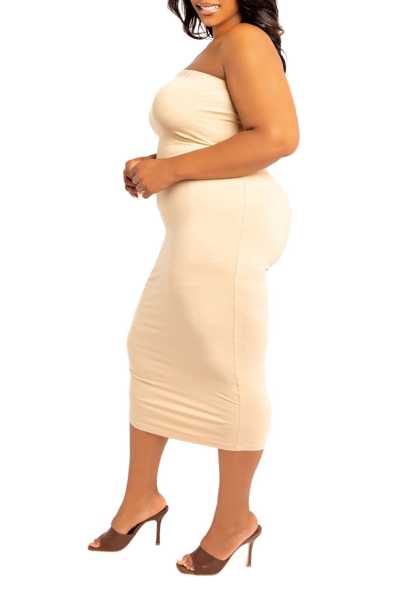 Tube Midi Dress, Alternate, color, TAN BEIGE