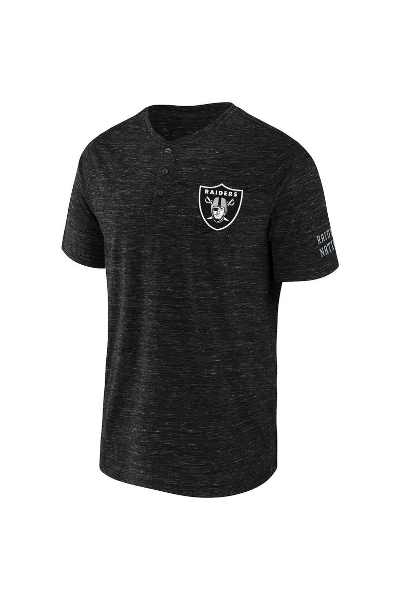 Men's NFL x Darius Rucker Collection by Fanatics Black Las Vegas Raiders Slub Henley T-Shirt, Alternate, color, Black