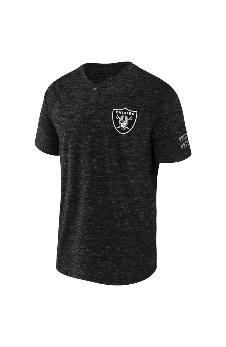 NFL X DARIUS RUCKER Men's NFL x Darius Rucker Collection by Fanatics Black Las Vegas Raiders Slub Henley T-Shirt, Alternate, color, Black