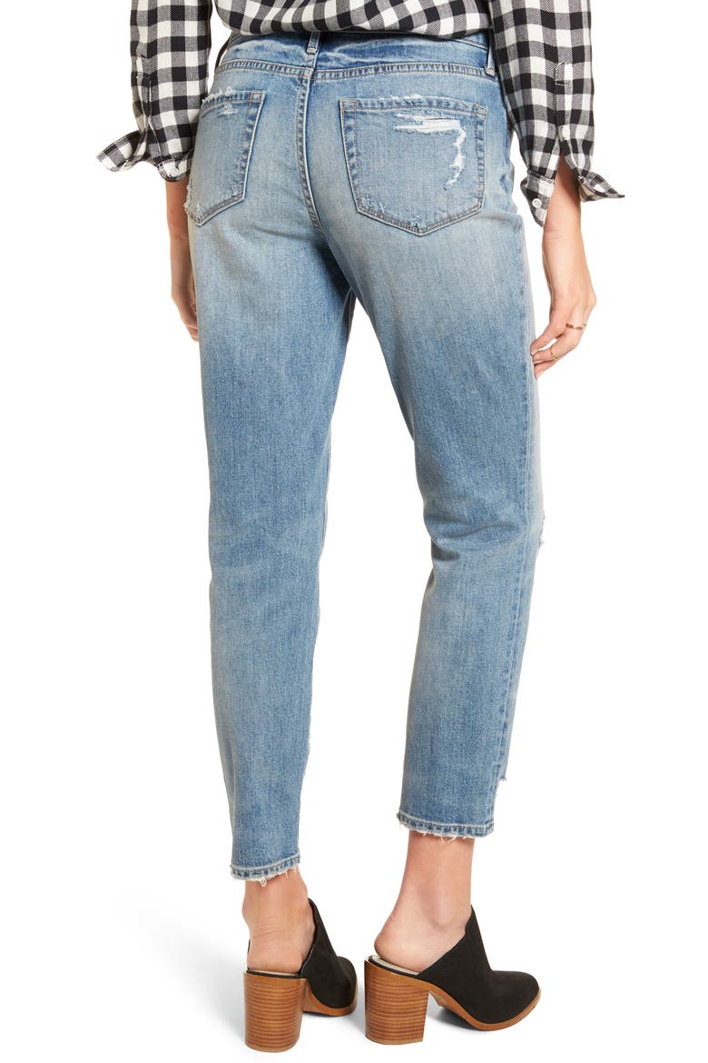 Loose Fit Slim Jeans, Alternate, color, GRAVEL LIGHT DESTROY