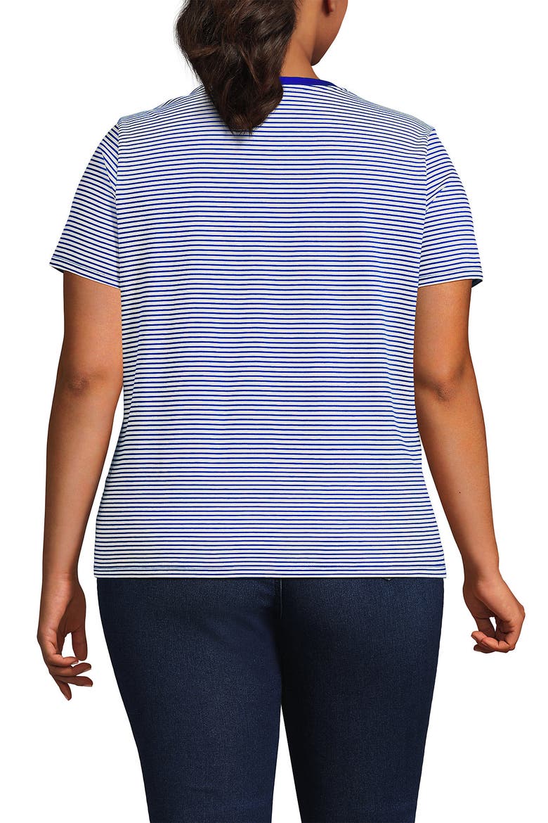 Supima Cotton Crewneck T-Shirt, Alternate, color, Cobalt/Ivory Micro Stripe