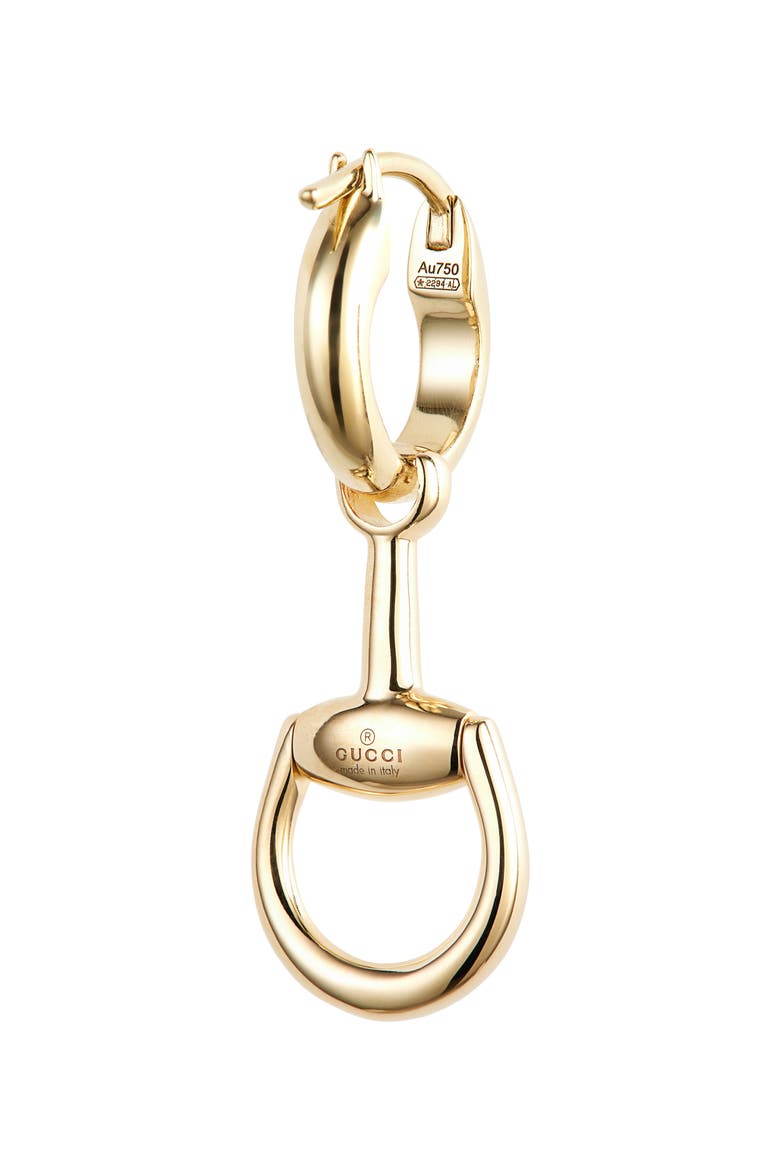 Small Horsebit Drop Earrings, Alternate, color, YELLOW GOLD