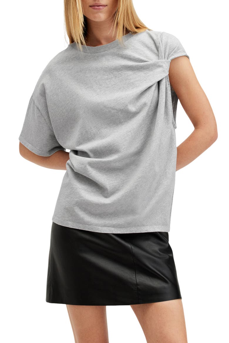 Onyx Twist Sleeve T-Shirt, Alternate, color, GREY MARL