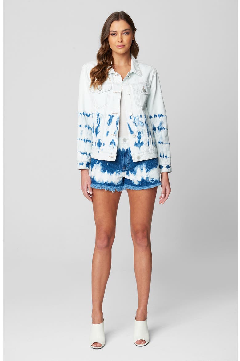 Bleach Tie Dye Denim Trucker Jacket, Alternate, color, MANIC MONDAY