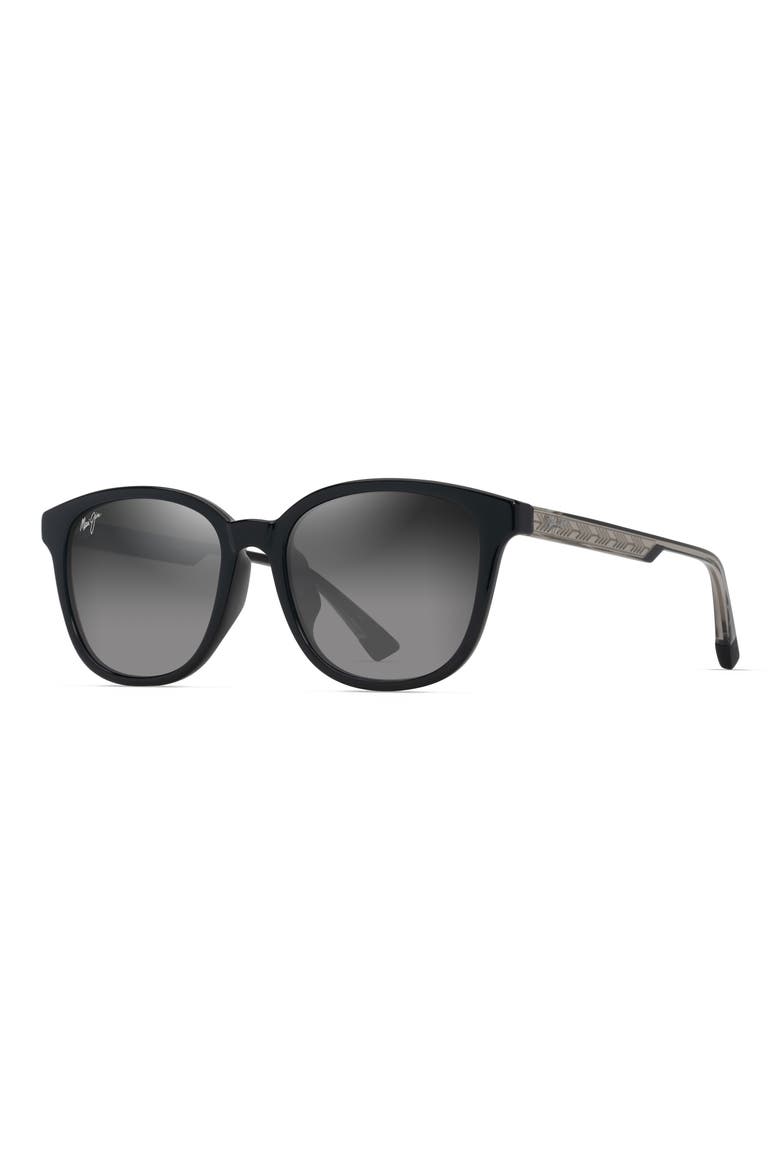 Kuikahi 55mm Gradient PolarizedPlus2® Square Sunglasses, Alternate, color, SHINY BLACK W/TRANS LIGHT GREY