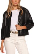 Petal & Pup Evora Crop Faux Leather Jacket