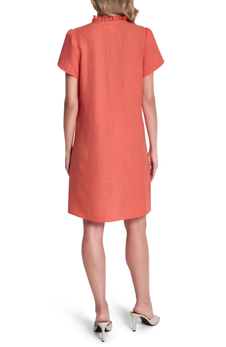 DKNY Ruffled Envelope Sleeve Shift Dress, Alternate, color, Orange