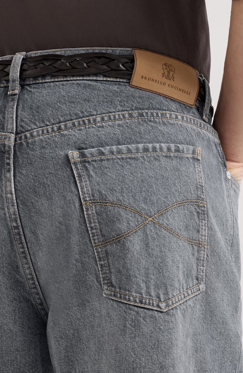 Brunello Cucinelli Greyscale denim trousers, Alternate, color, Medium Grey