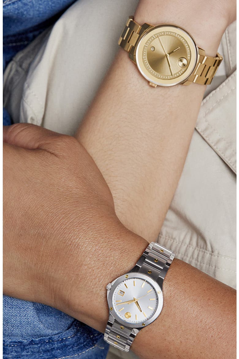 S.E. Dot Accent Bracelet Watch, 32mm, Alternate, color, SILVR DIAL