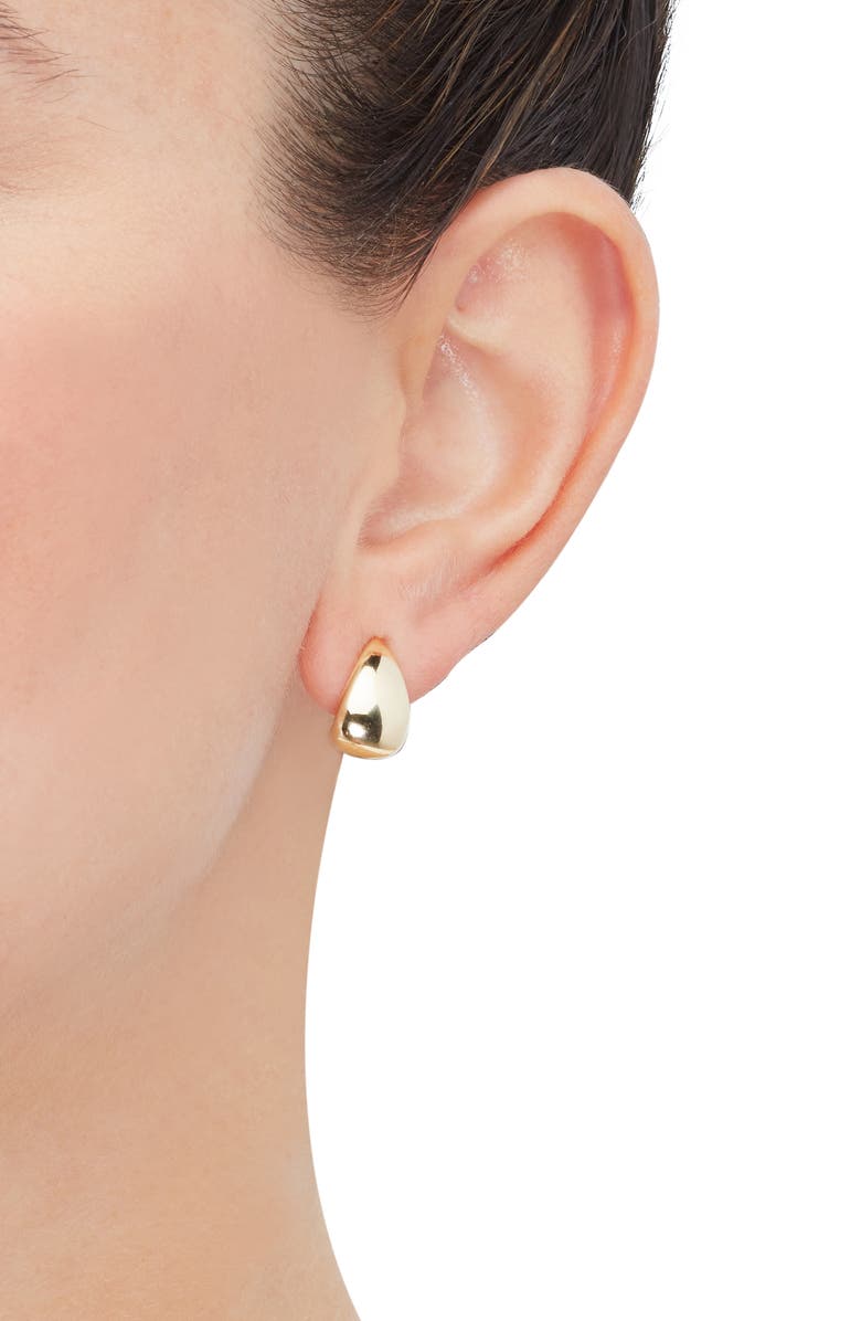 Frankie & Zoe Chunky J Hoop Earrings, Alternate, color, Yellow Gold
