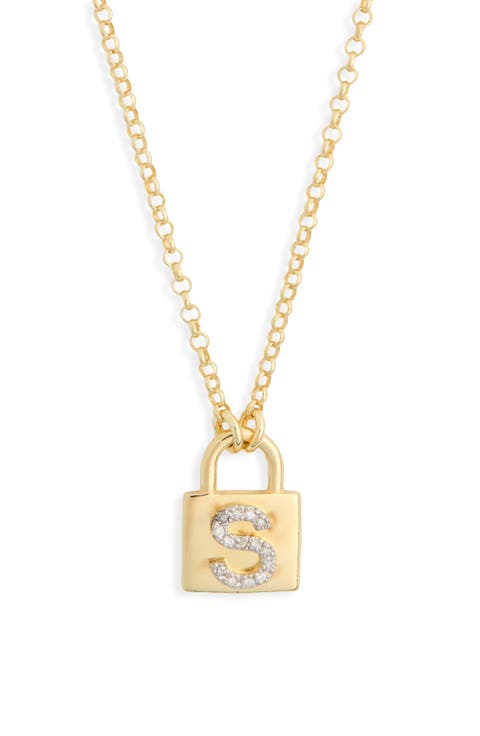 Diamond Padlock Initial Pendant Necklace - 0.12ct.