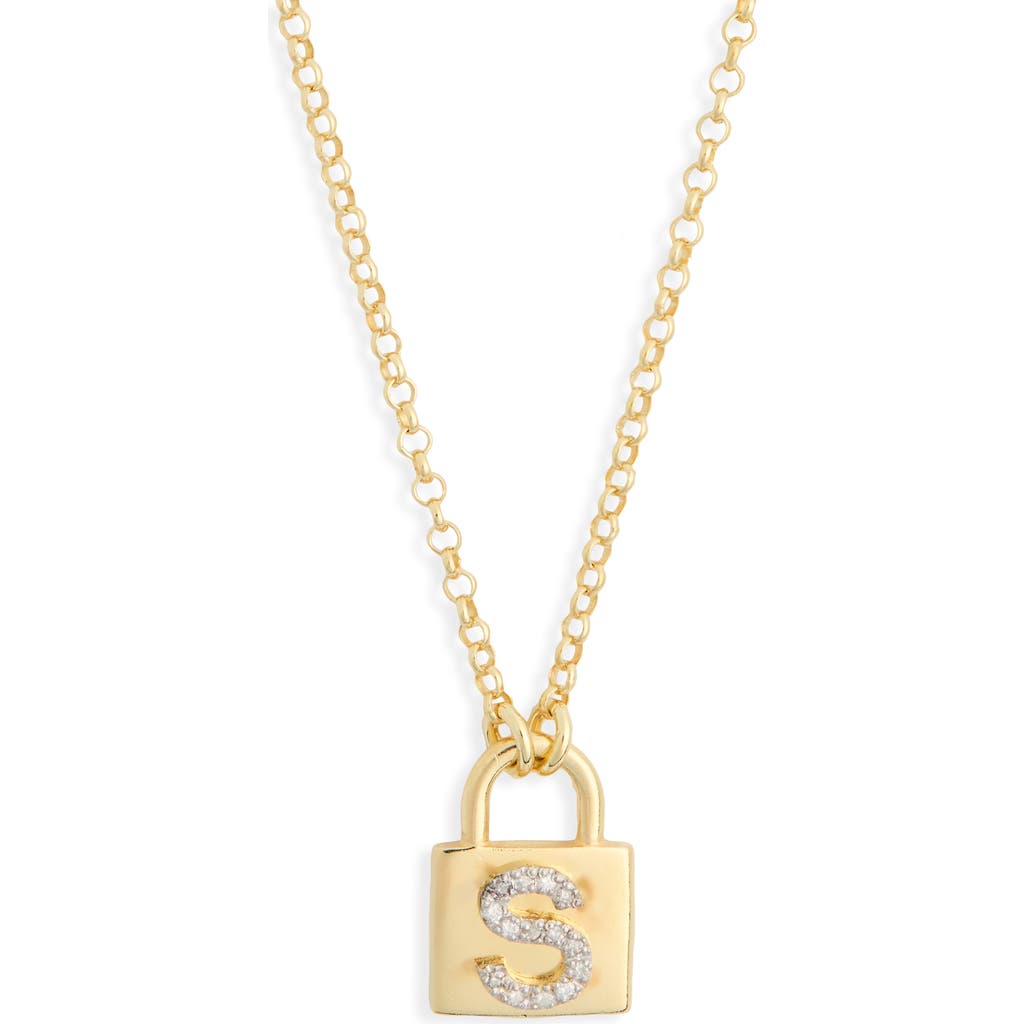 Meshmerise Diamond Padlock Initial Pendant Necklace