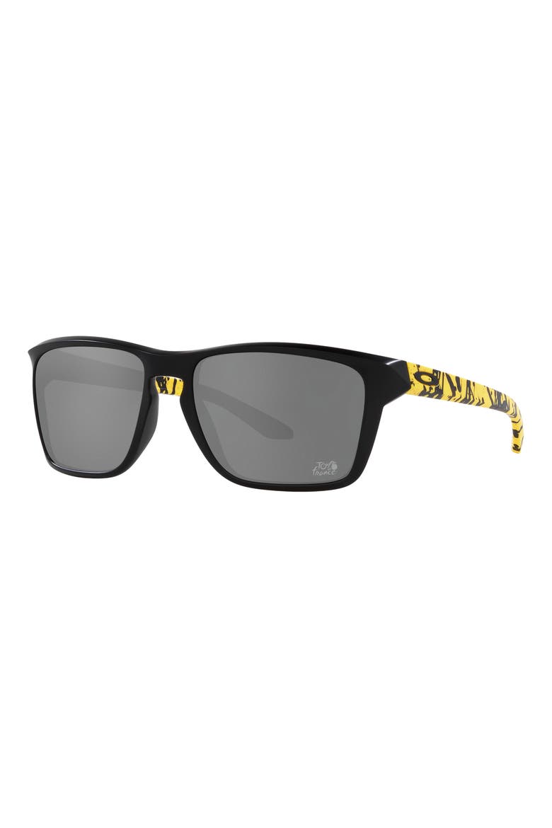 Sylas 57mm Prizm™ Rectangular Sunglasses, Alternate, color, BLACK