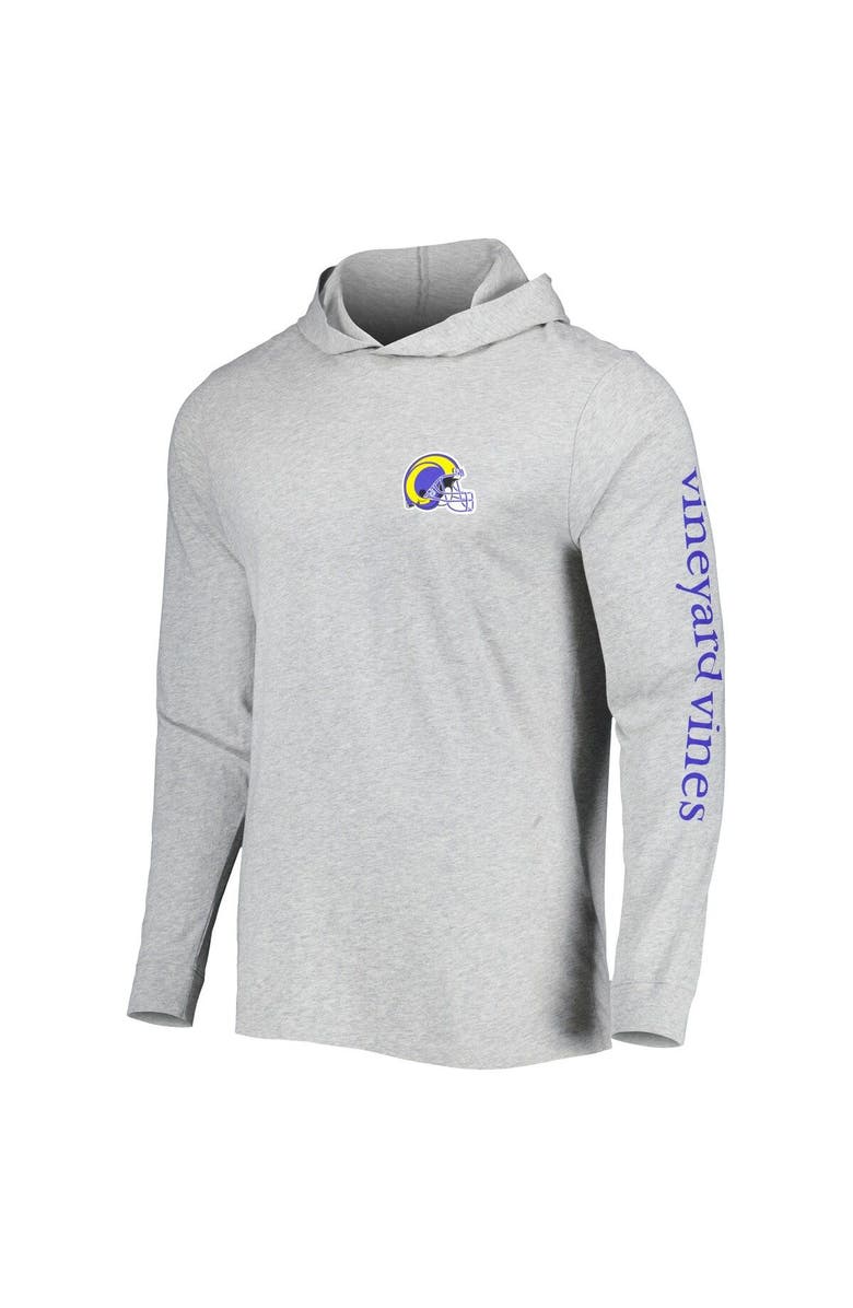 vineyard vines Men's Vineyard Vines Heathered Gray Los Angeles Rams Local Long Sleeve Hoodie T-Shirt, Alternate, color, Heather Gray