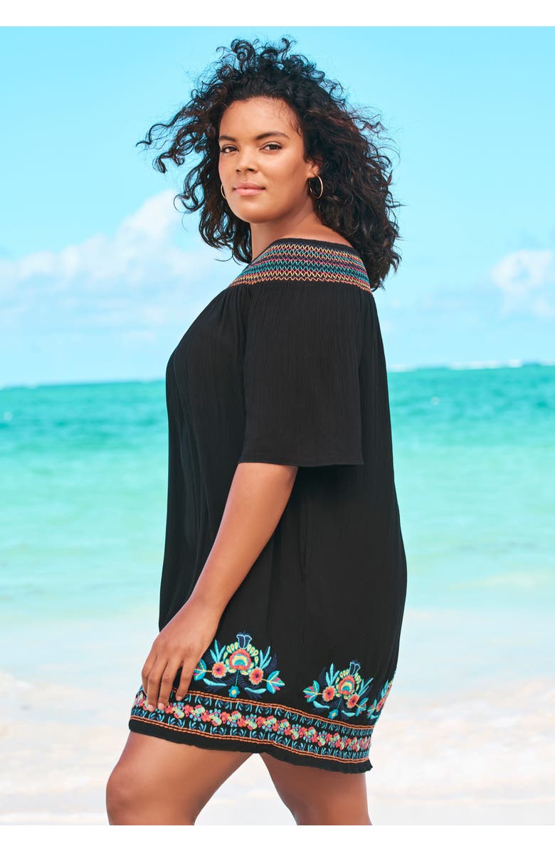 Swim 365 Off-The-Shoulder Cover Up, Alternate, color, White Multi