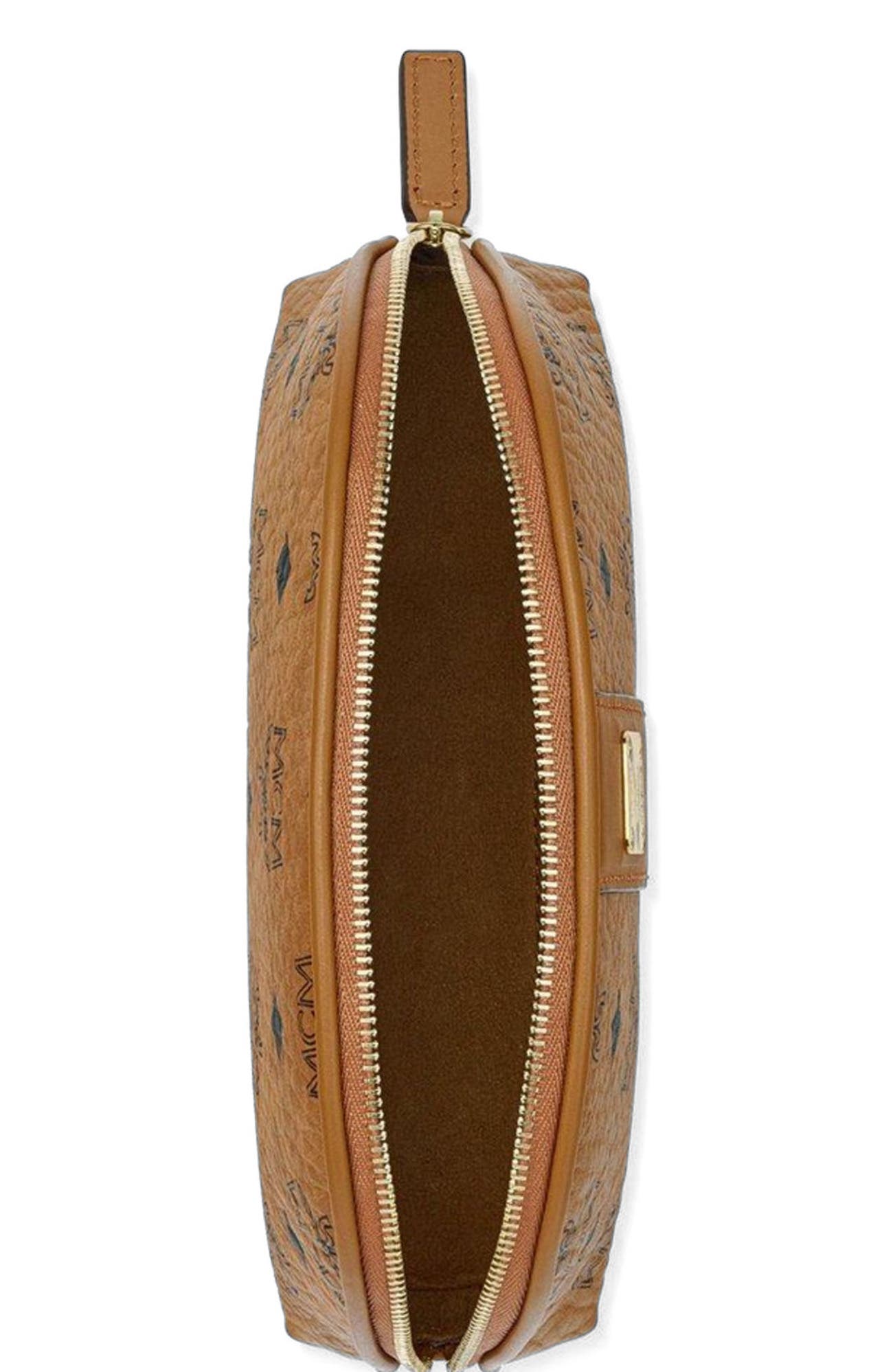 MCM Aren Cosmetic Pouch in Visetos, Alternate, color, 