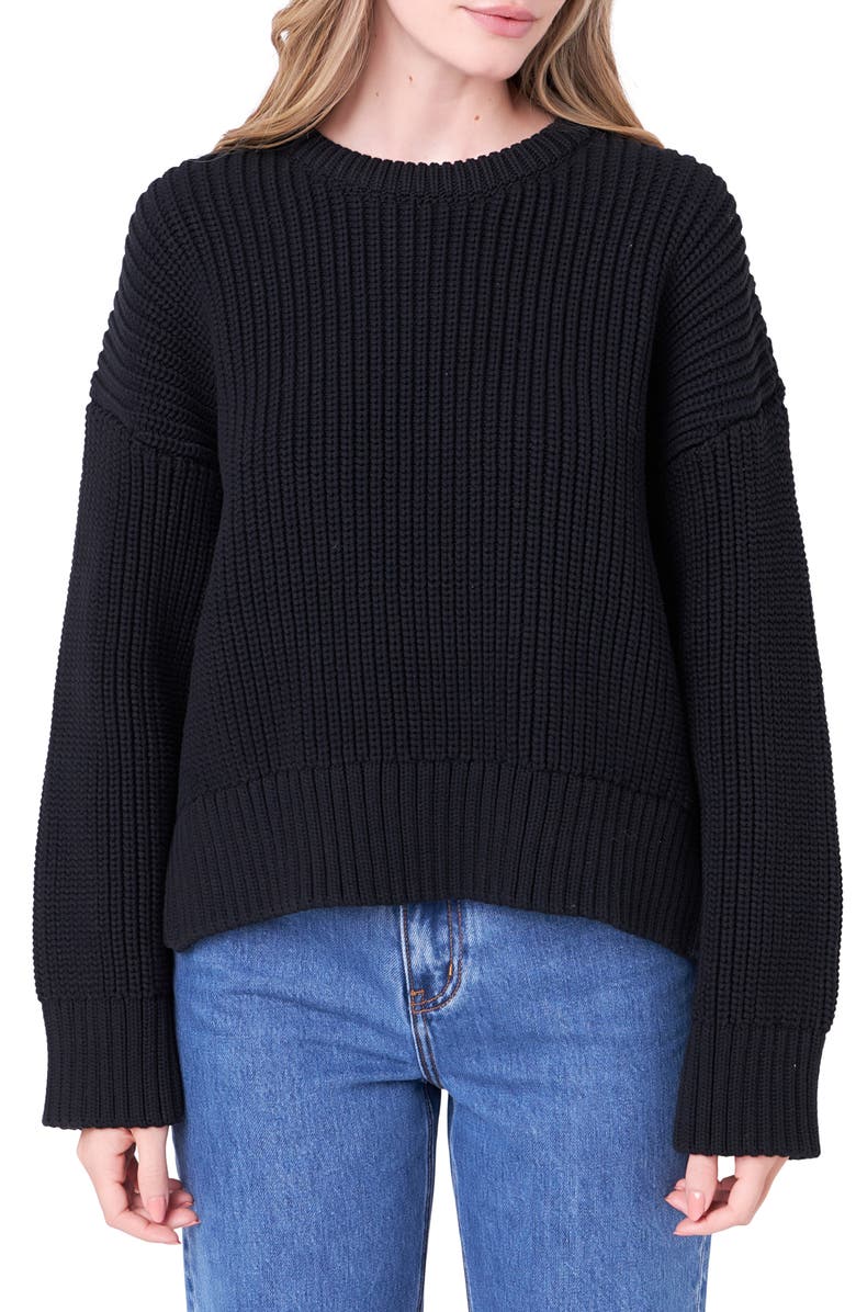 English Factory Oversize Rib Sweater, Alternate, color,