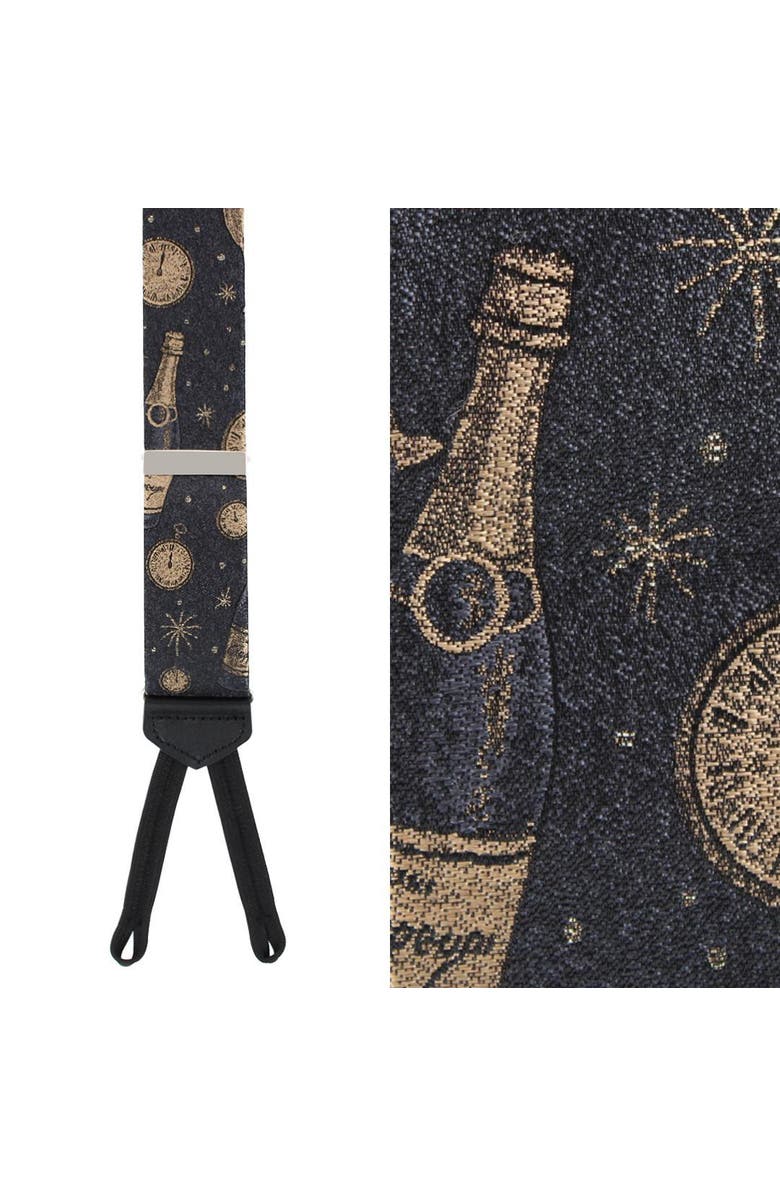 Trafalgar Resolutions Countdown Novelty Silk Formal End Suspenders, Main, color, Black