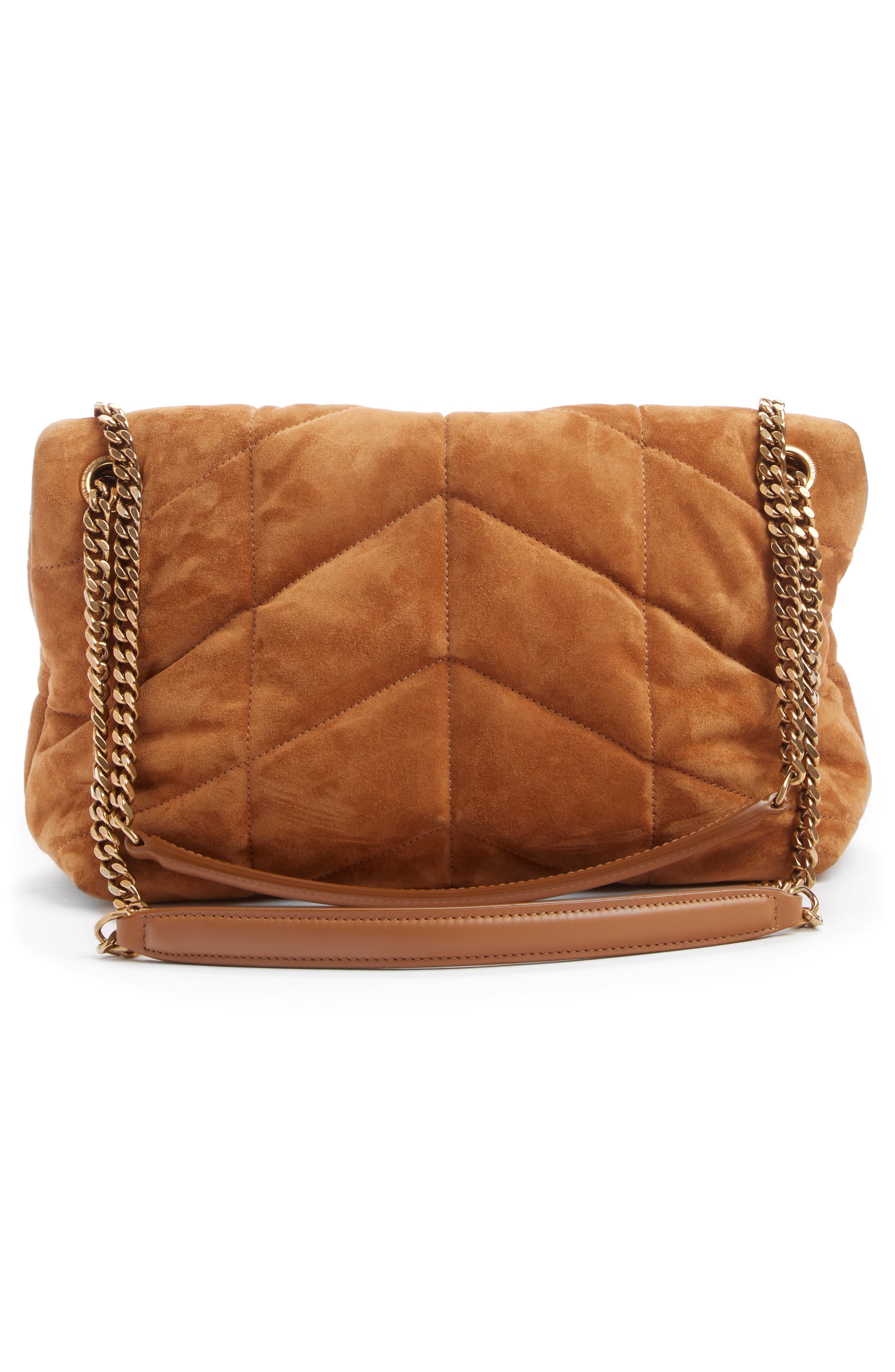 Saint Laurent Small Loulou Puffer Quilted Suede Crossbody Bag, Alternate, color, 