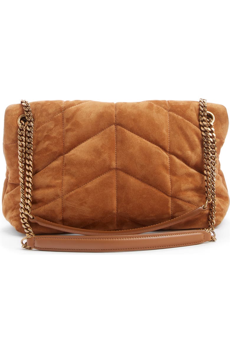 Saint Laurent Small Loulou Puffer Quilted Suede Crossbody Bag, Alternate, color,