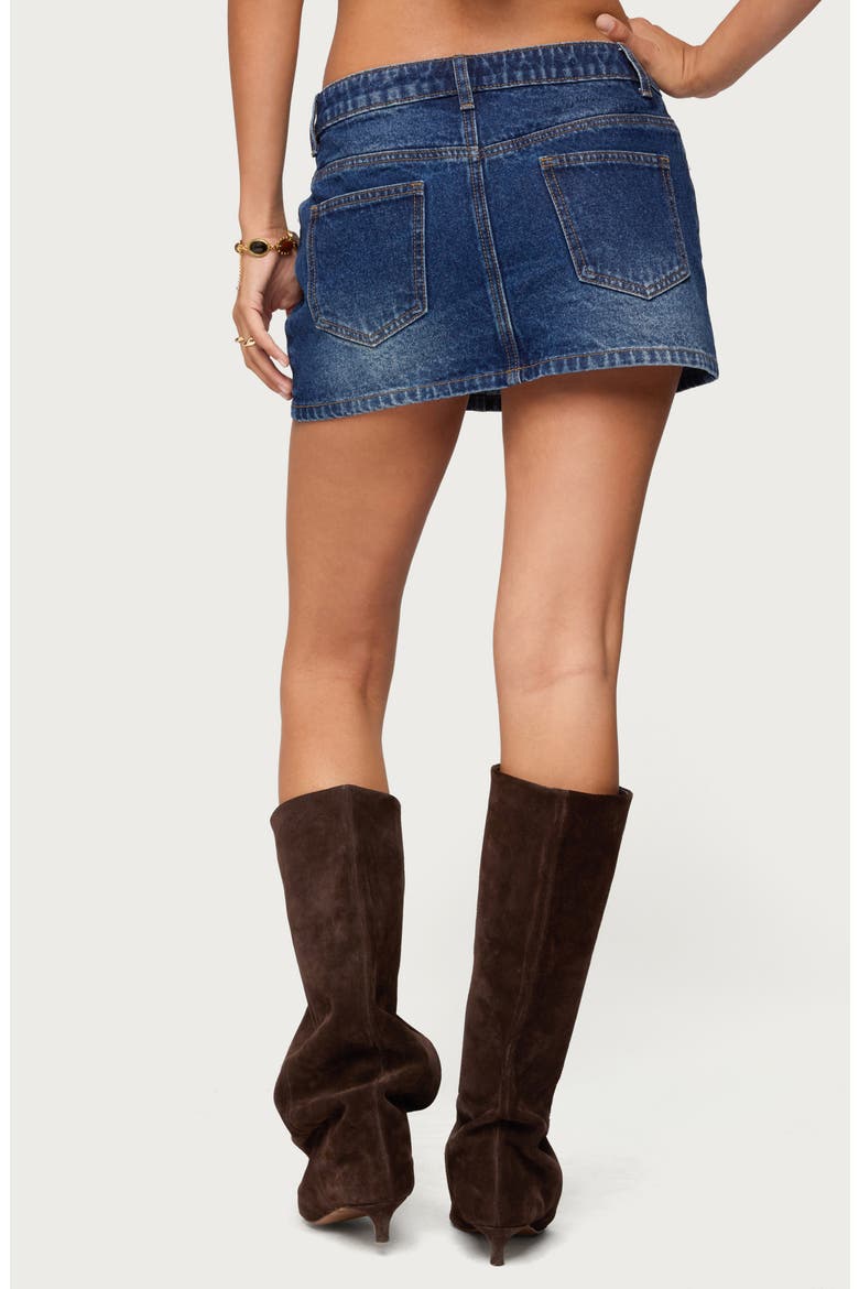 Chiara Denim Miniskirt, Alternate, color, DARK-BLUE