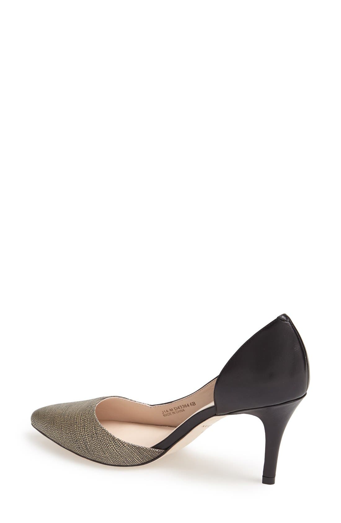 'Highline' Half d'Orsay Pump, Alternate, color, BLACK/ CASHEW PRINT LEATHER
