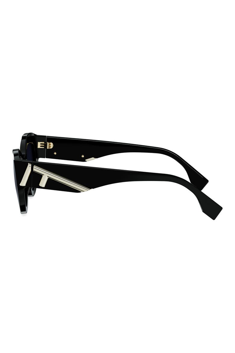 First 62mm Cat Eye Sunglasses, Alternate, color, SHINY BLACK / GRADIENT BLUE
