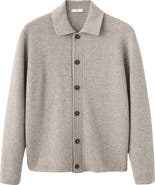 MANGO Rib Collar Cardigan