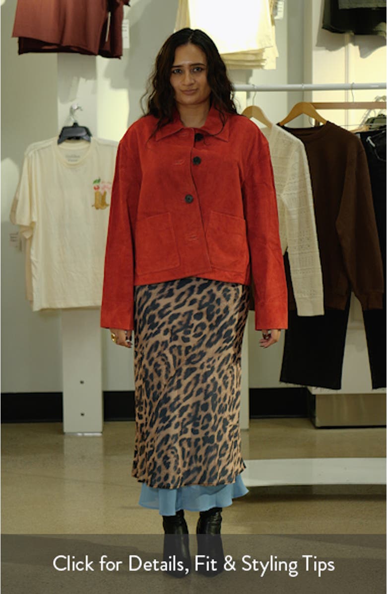 Boxy Crop Suede Jacket, sales video thumbnail