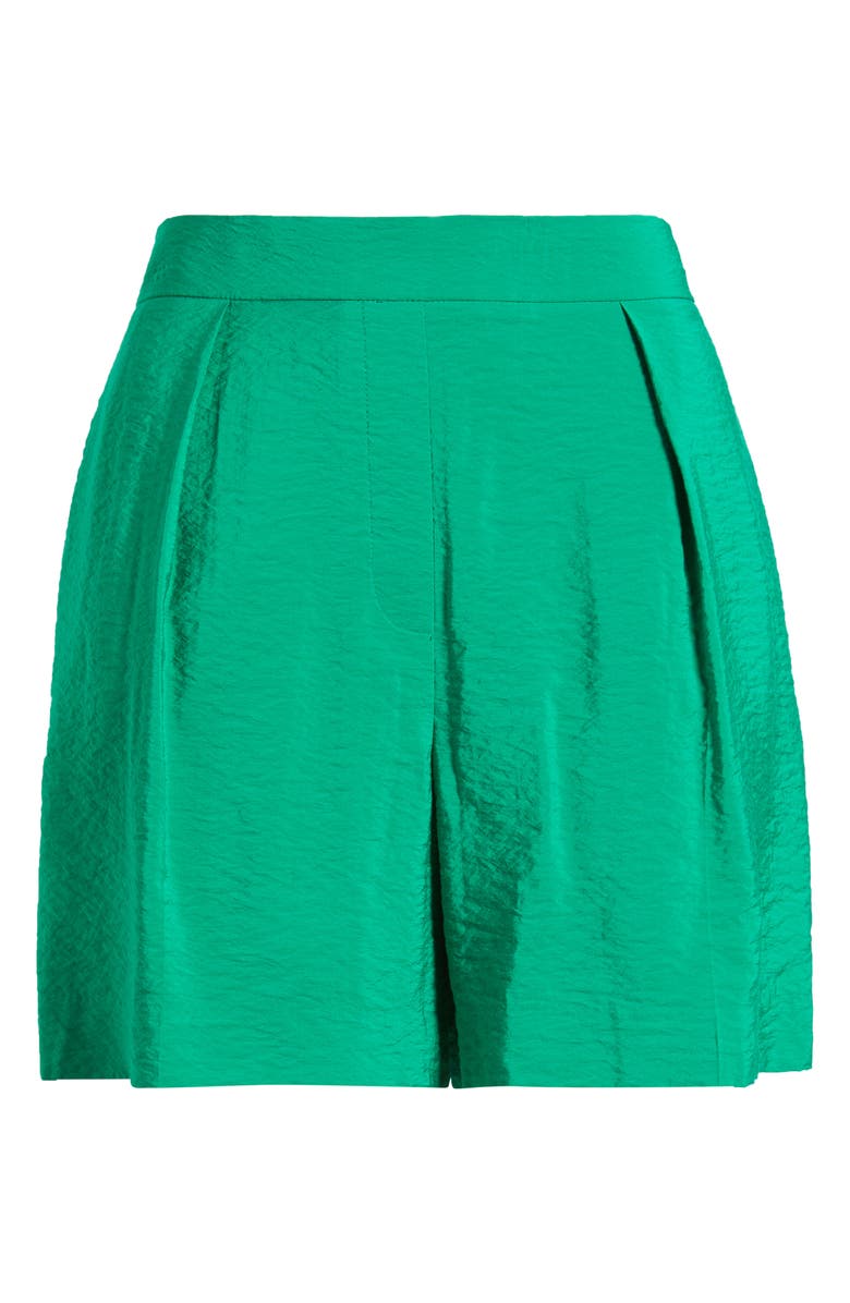 Anne Klein Pleated Pull-On Shorts, Alternate, color, Tropical Green