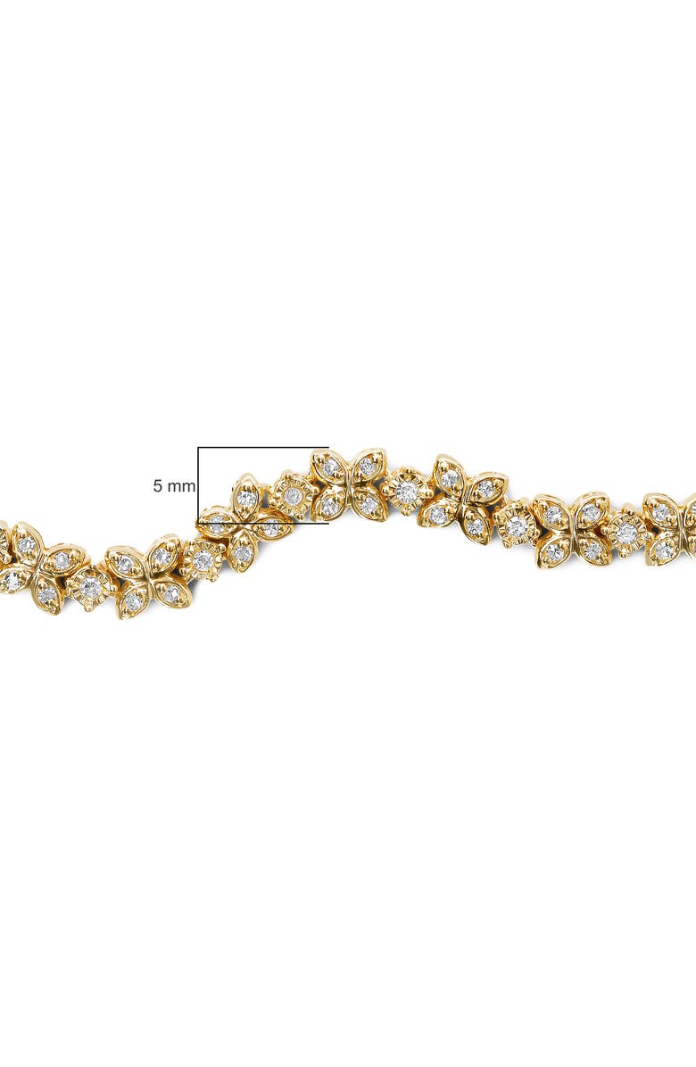Haus of Brilliance 18K Yellow Gold Plated Silver 1/4 Ctw Diamond Marquise Shaped Link Bolo Bracelet, Alternate, color, Yellow