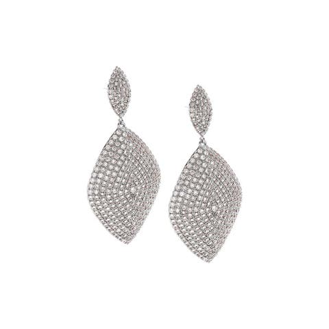 Bold Geometric Pave CZ Drop Earring