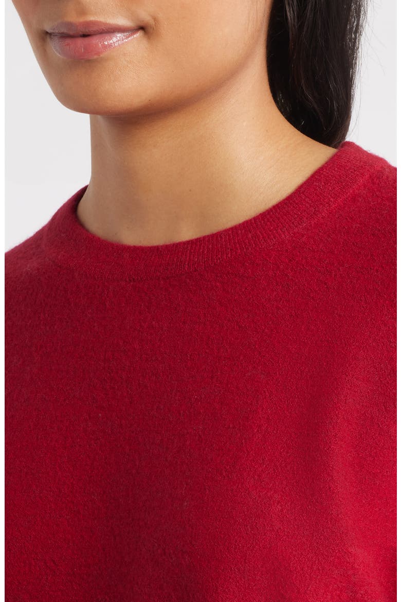 Relaxed Fit Wool Felt Sweater, Alternate, color, RUBY