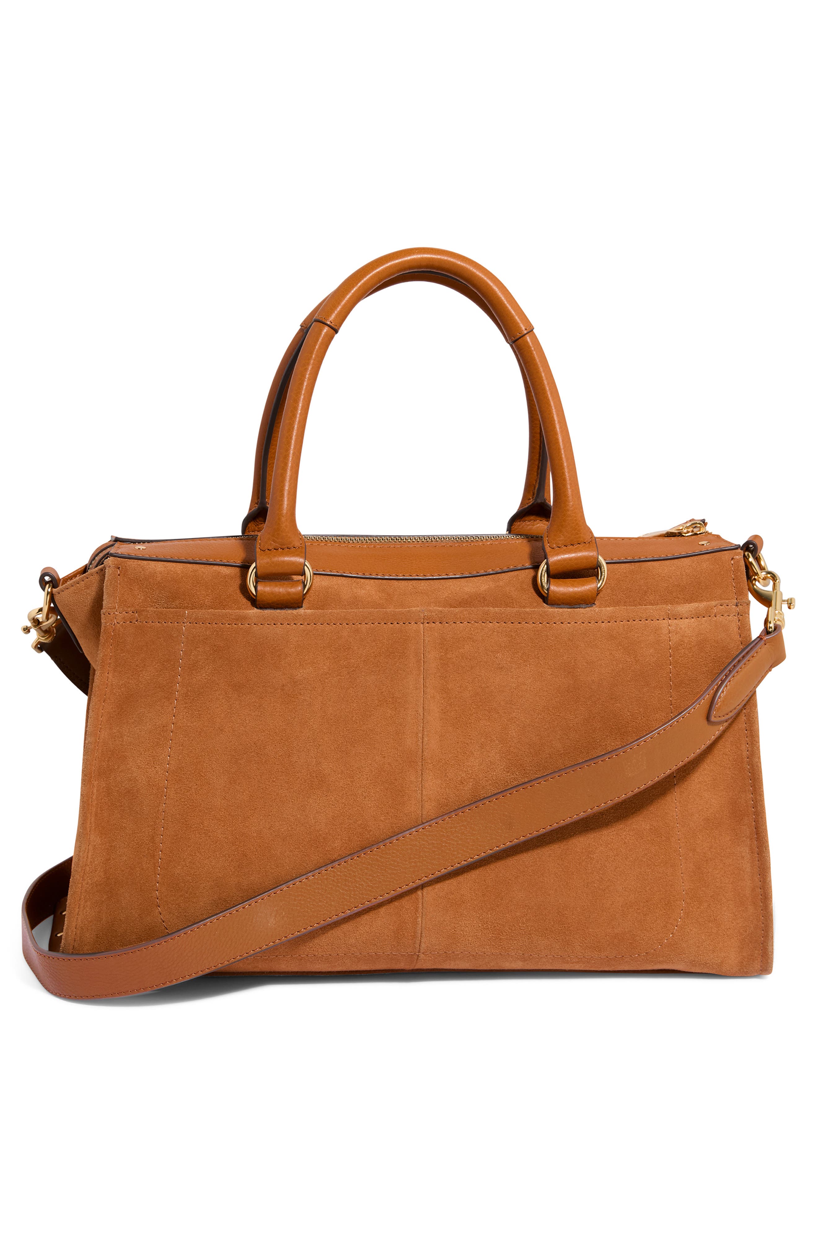 Armour Leather Satchel, Alternate, color, RUSTIC CARAMEL SUEDE