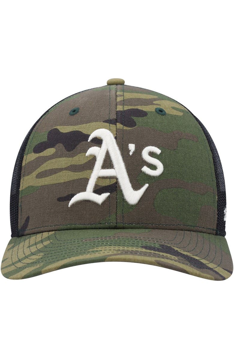 '47 Men's '47 Camo Oakland Athletics Trucker Snapback Hat, Alternate, color,