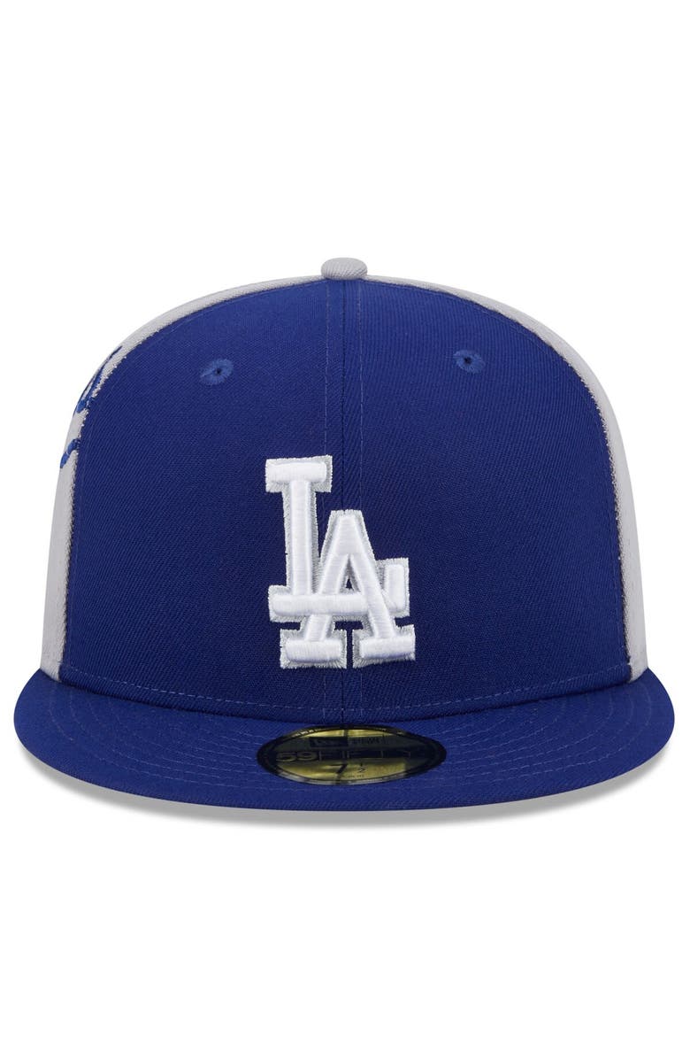 New Era Men's New Era Royal/Gray Los Angeles Dodgers Gameday Sideswipe 59FIFTY Fitted Hat, Alternate, color,