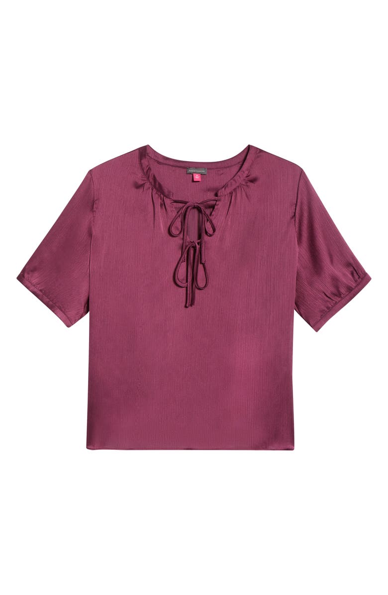 Vince Camuto Tie Front Satin Top, Alternate, color, Sweet Plum