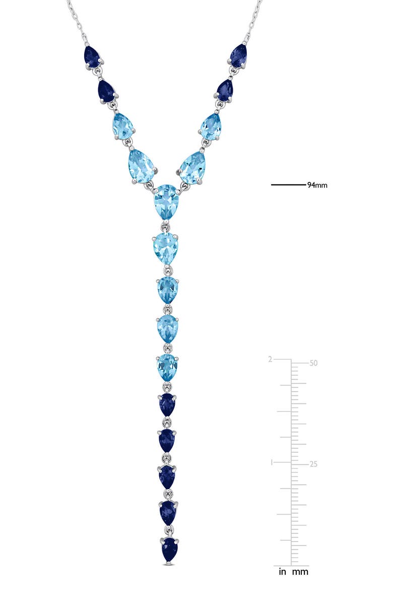 Teardrop Y Necklace, Alternate, color, BLUE