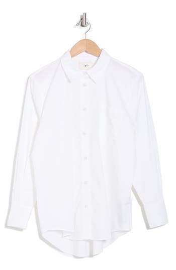 7 For All Mankind Everyday Button Down Shirt In White