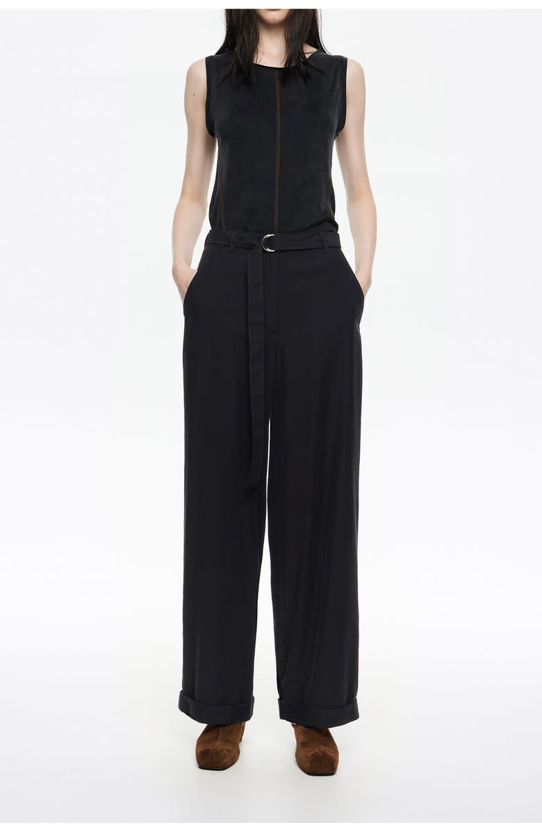 Bimba y Lola Flared Trousers, Main, color, Black